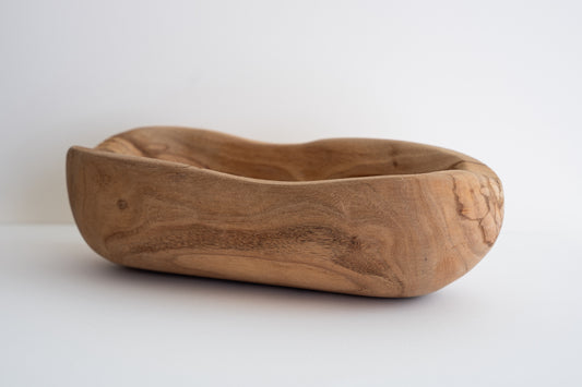 Long wooden bowl