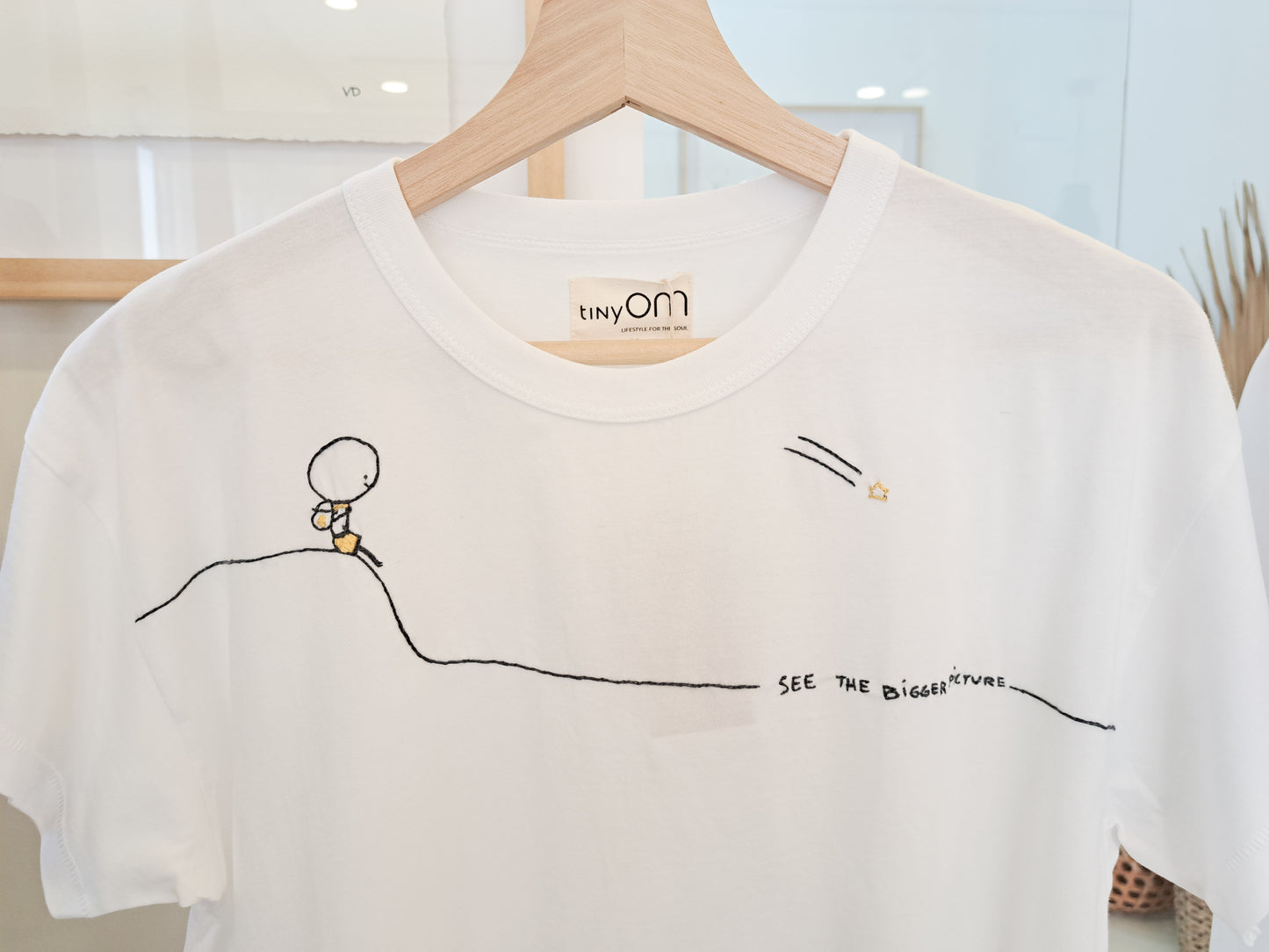 TinyOm White Embroidered T-shirts