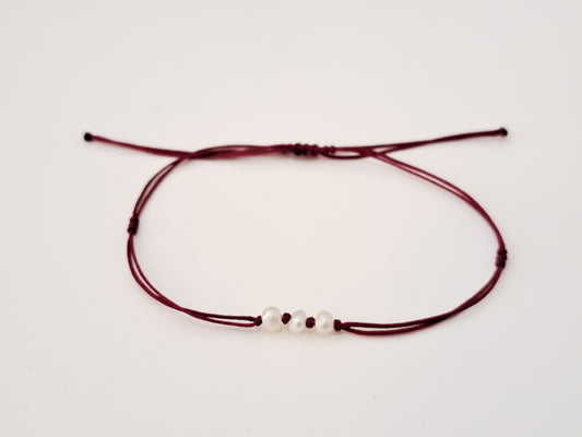 TinyOm Jewellery -  Pearls on Thread Bracelet