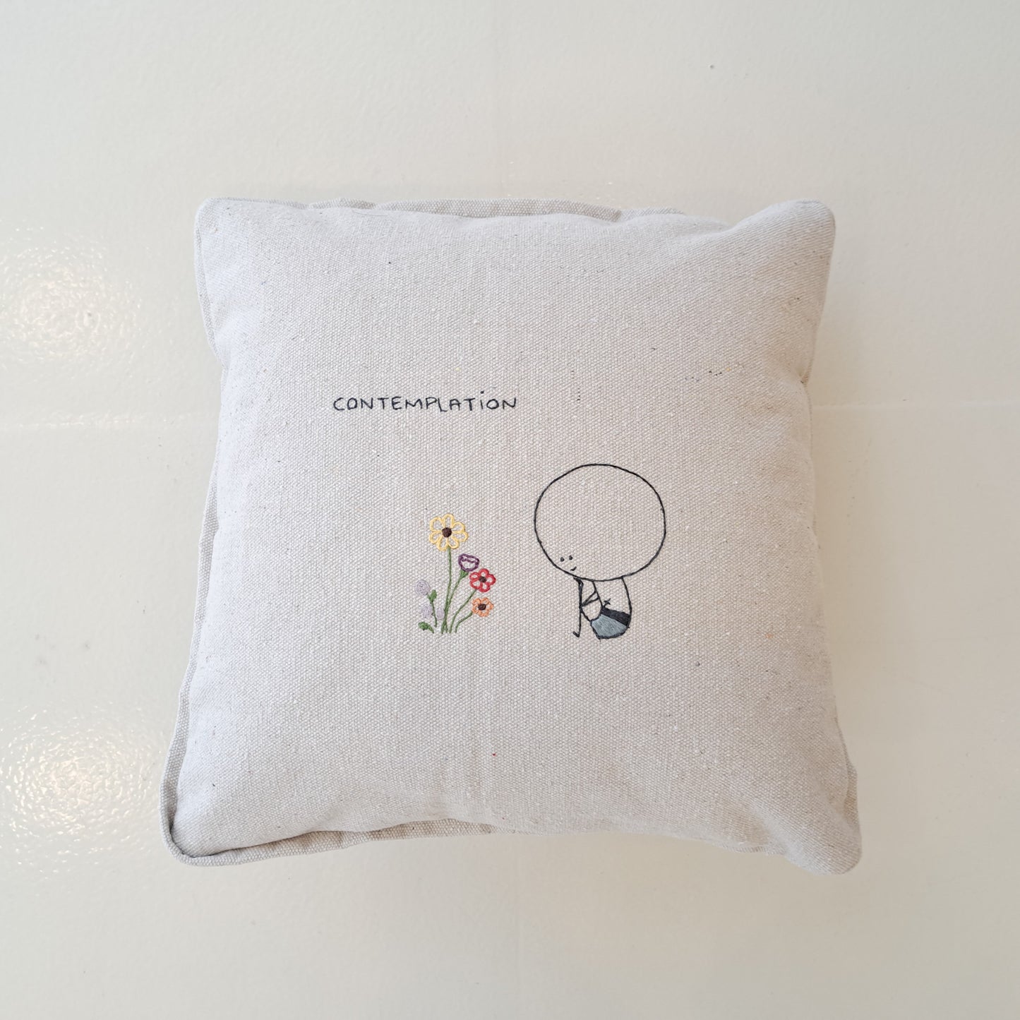 TinyOm Embroidered Cushion