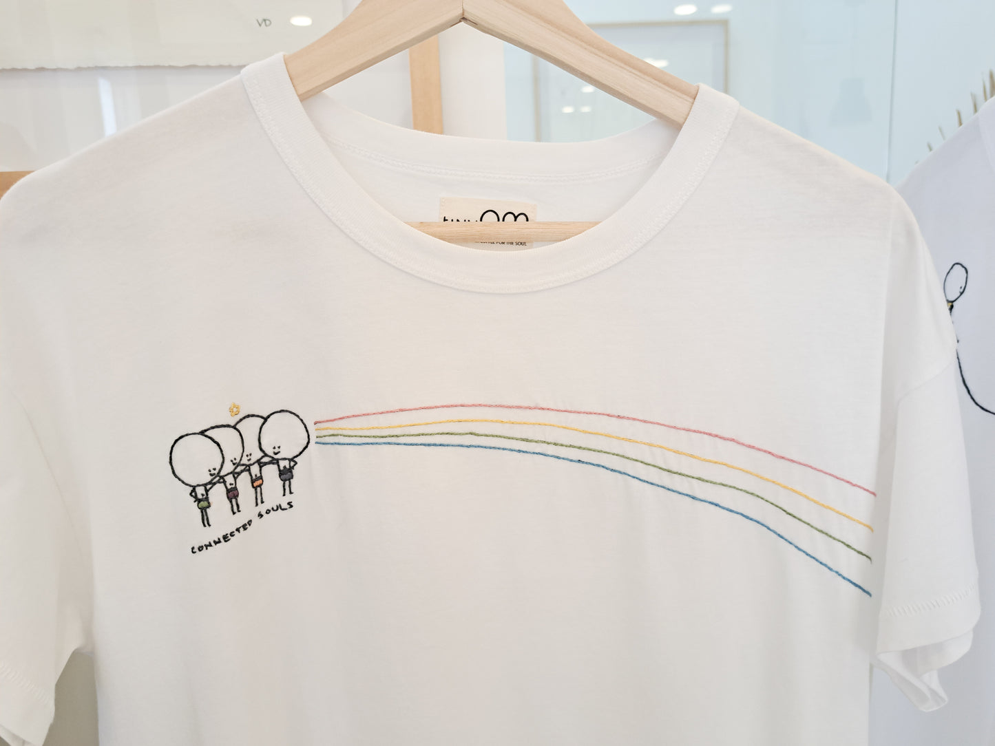 TinyOm White Embroidered T-shirts