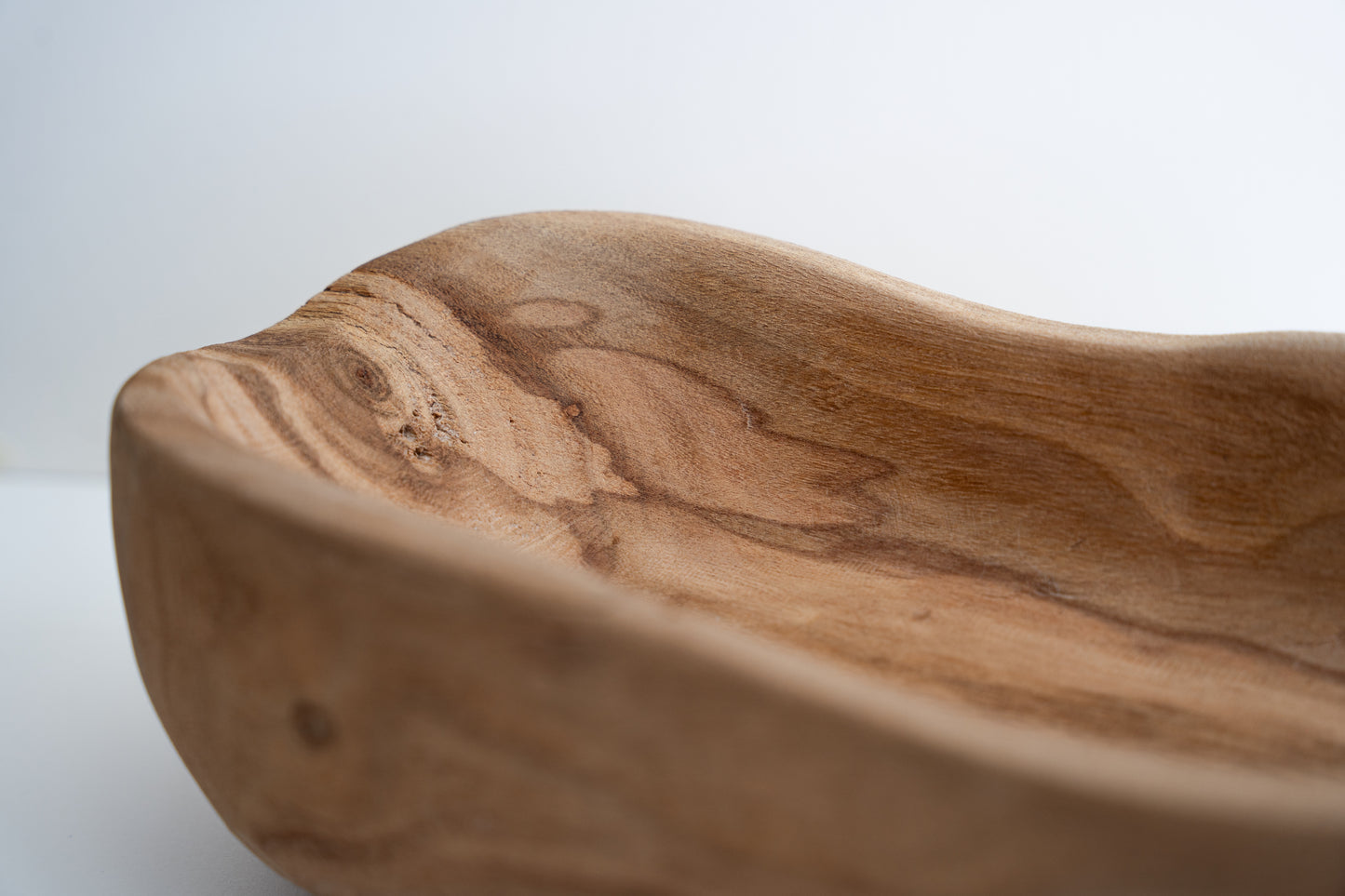 Long wooden bowl