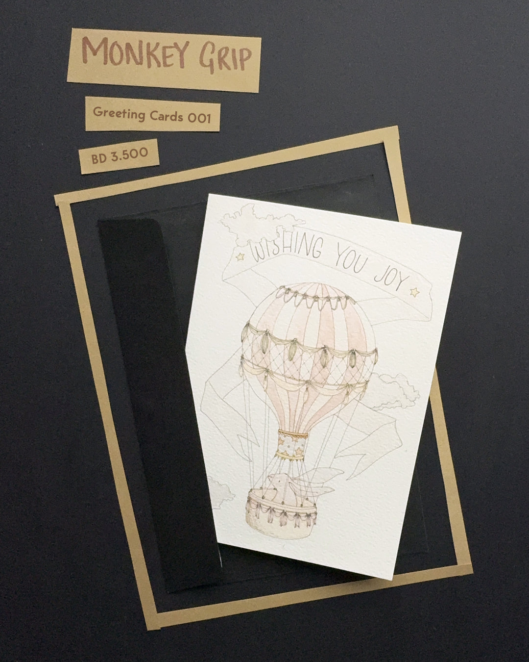 Monkey Grip Greeting Card with envelope