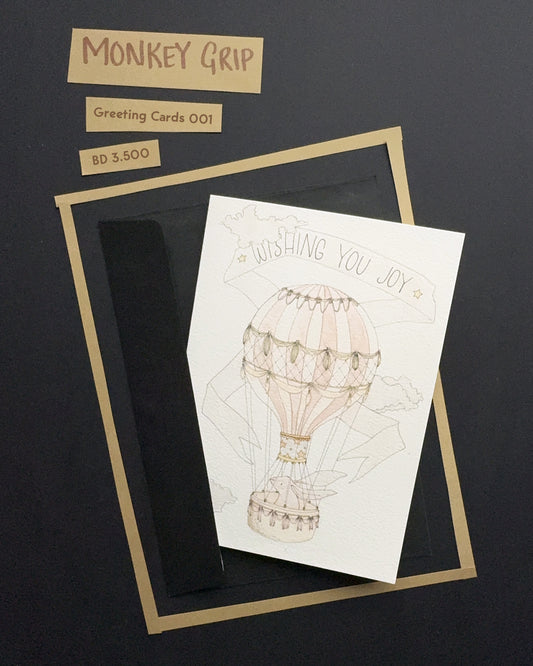 Monkey Grip Greeting Card with envelope