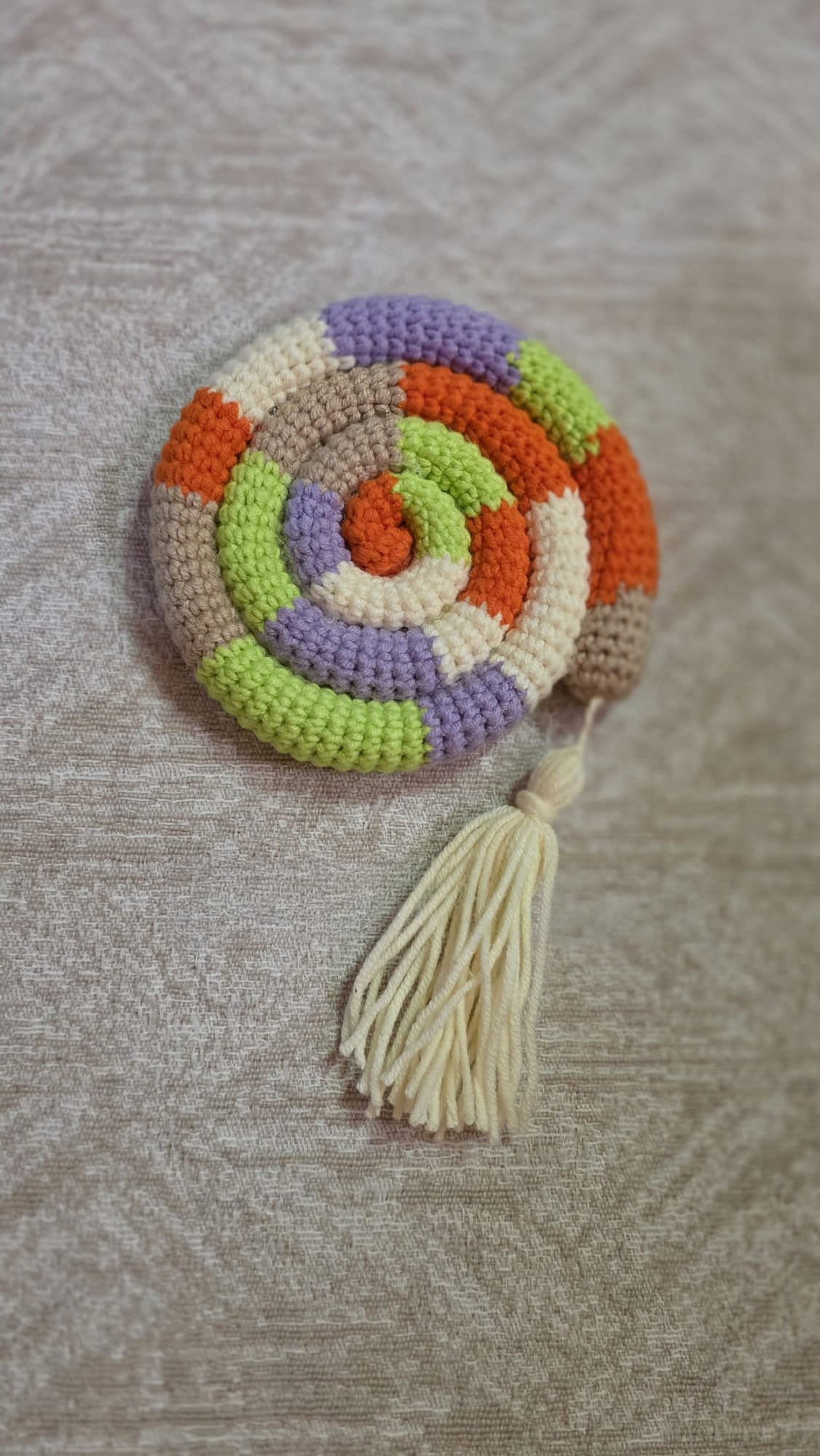 Spiral crochet coaster