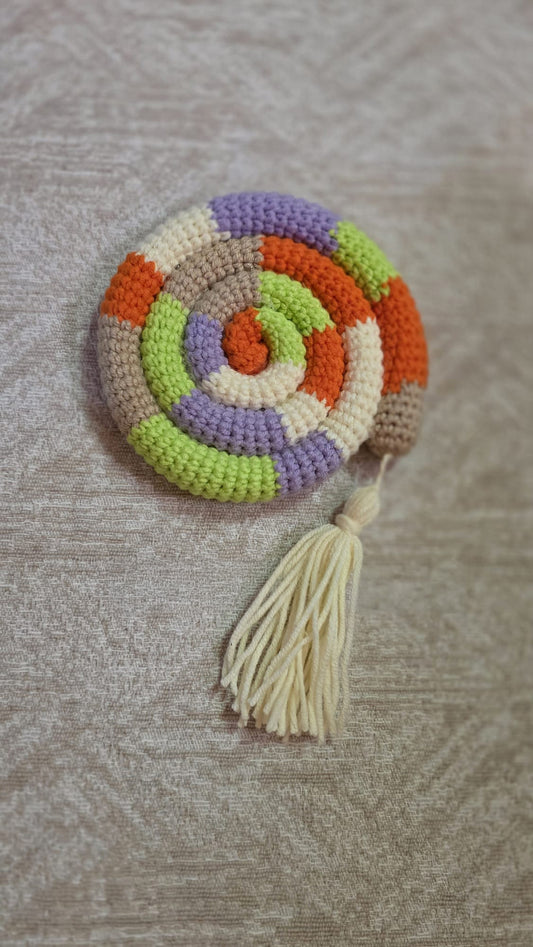 Spiral crochet coaster